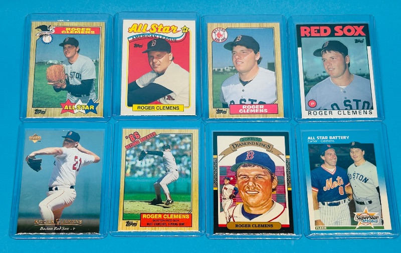 Photo 1 of 025740…8 Roger Clemens cards in hard plastic sleeves