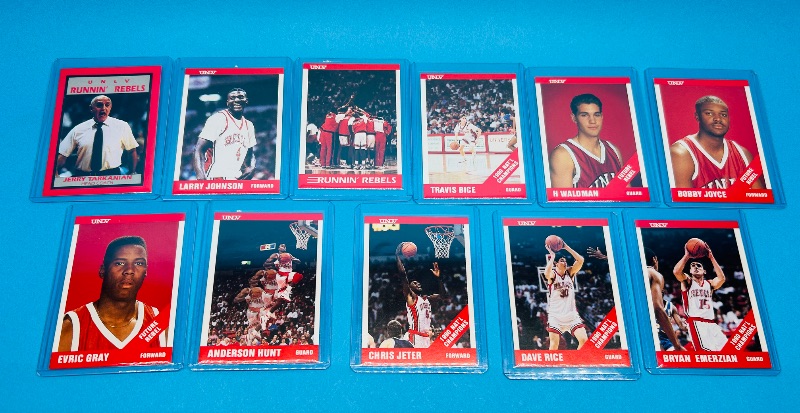 Photo 1 of 025743… 11 mixed UNLV Running Rebels cards in hard plastic sleeves