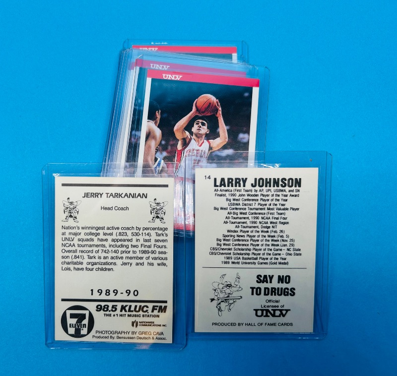 Photo 1 of 025743… 11 mixed UNLV Running Rebels cards in hard plastic sleeves