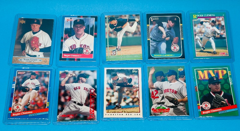 Photo 1 of 025744…10 Roger Clemens cards in hard plastic sleeves 