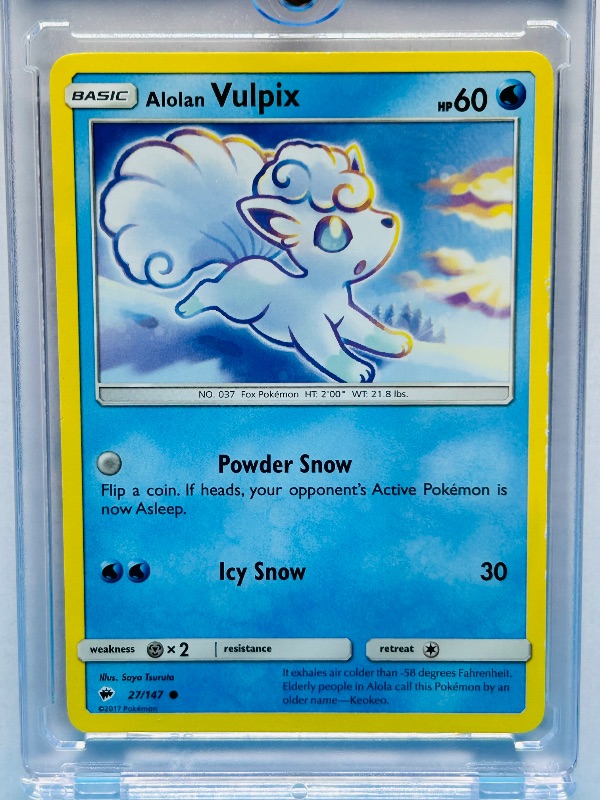 Photo 1 of 025750…Alolan Vulpix Pokémon card in hard plastic case 