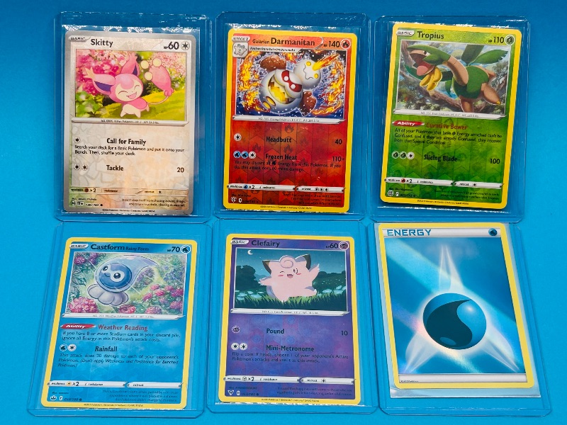 Photo 1 of 025756…6 reverse holo Pokémon cards in hard plastic sleeves 