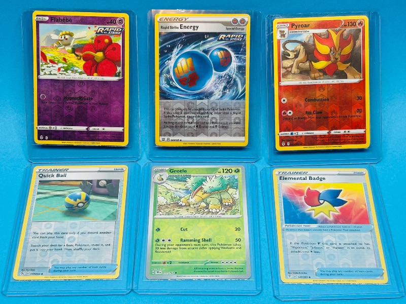 Photo 1 of 025757… 6 reverse holo Pokémon cards in hard plastic sleeves 