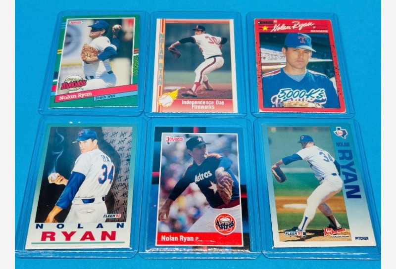 Photo 1 of 025775… 6 Nolan Ryan cards in hard plastic sleeves