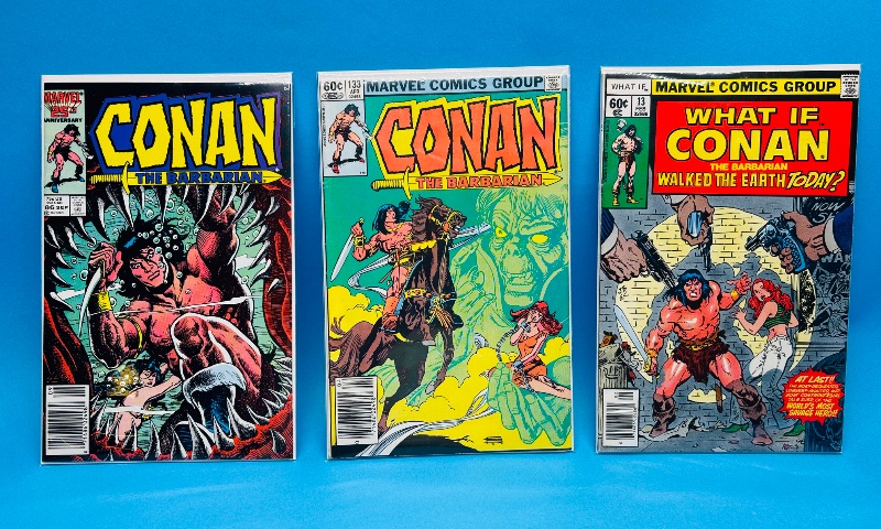 Photo 1 of 025777…3 vintage Conan comics in plastic sleeves 