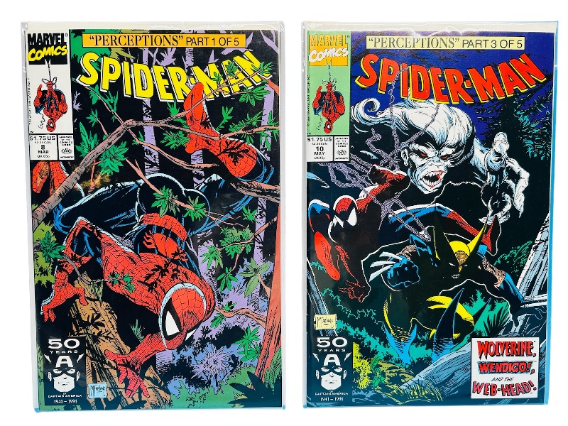 Photo 1 of 025782…2 Spider-Man comics in plastic sleeves 