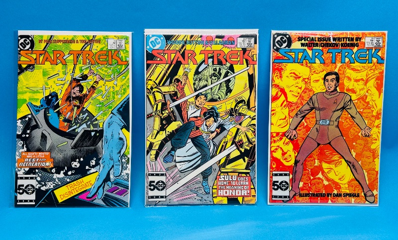 Photo 1 of 025799… 3 vintage Star Trek comics in plastic sleeves 