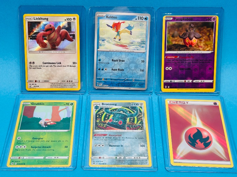 Photo 1 of 025804…6 reverse holo Pokémon cards in hard plastic sleeves 