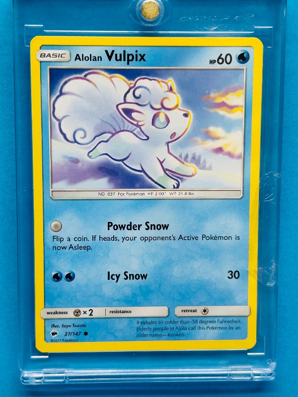 Photo 1 of 025815…Alolan Vulpix Pokémon card in hard plastic case