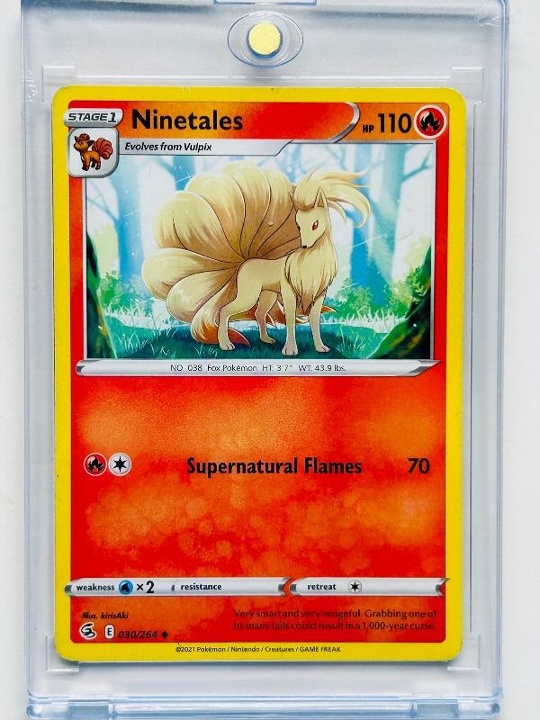 Photo 1 of 025816…Ninetales Pokémon card in hard plastic case