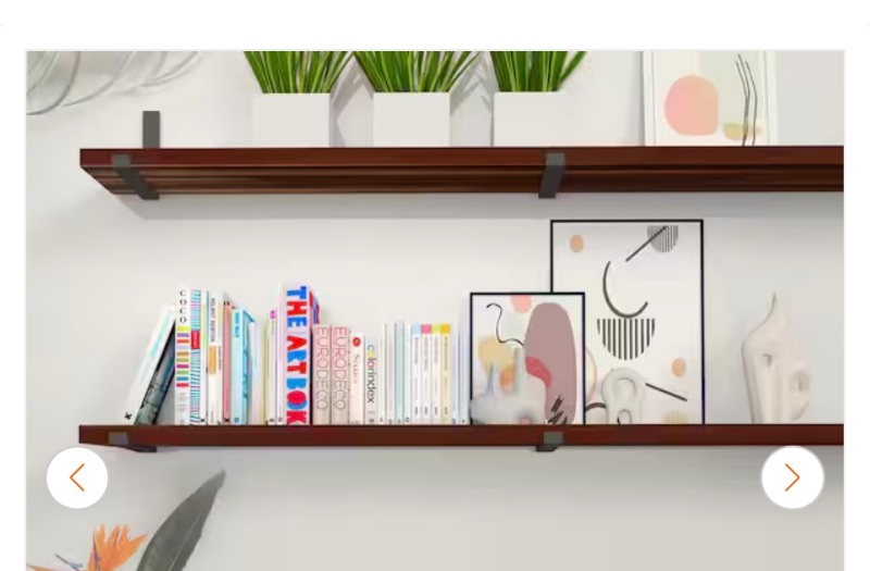 Photo 1 of 025831…hardwood Reflections 4’x1’x1.5” walnut finish  solid wood  hevea shelving retail return never opened 