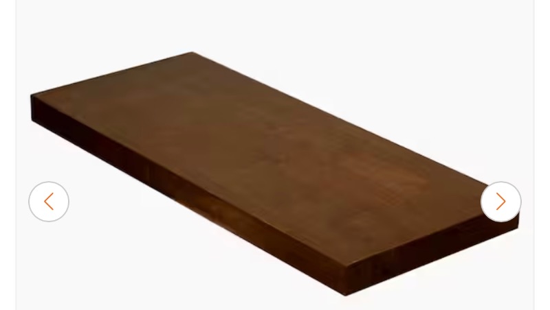 Photo 1 of 025831…hardwood Reflections 4’x1’x1.5” walnut finish  solid wood  hevea shelving retail return never opened 