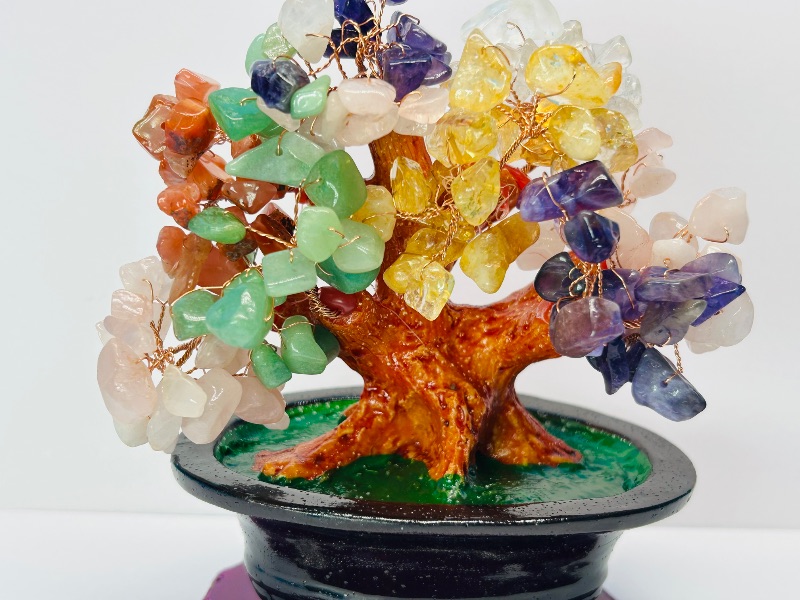 Photo 1 of 025833…6” polished rock tree on agate base