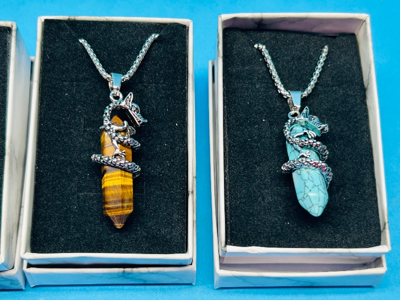 Photo 1 of 025836…4 pendants on 18. -25” various chains in gift boxes 