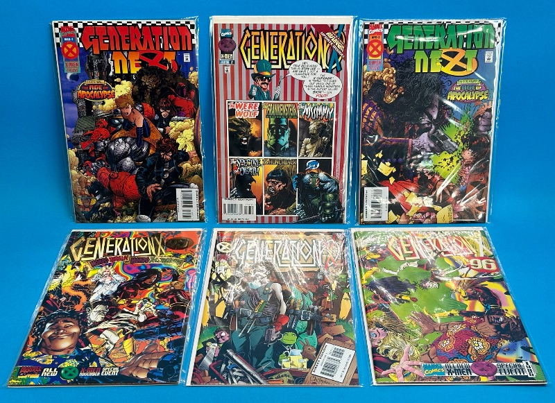 Photo 1 of 025878…6 Generation X comics in plastic sleeves 