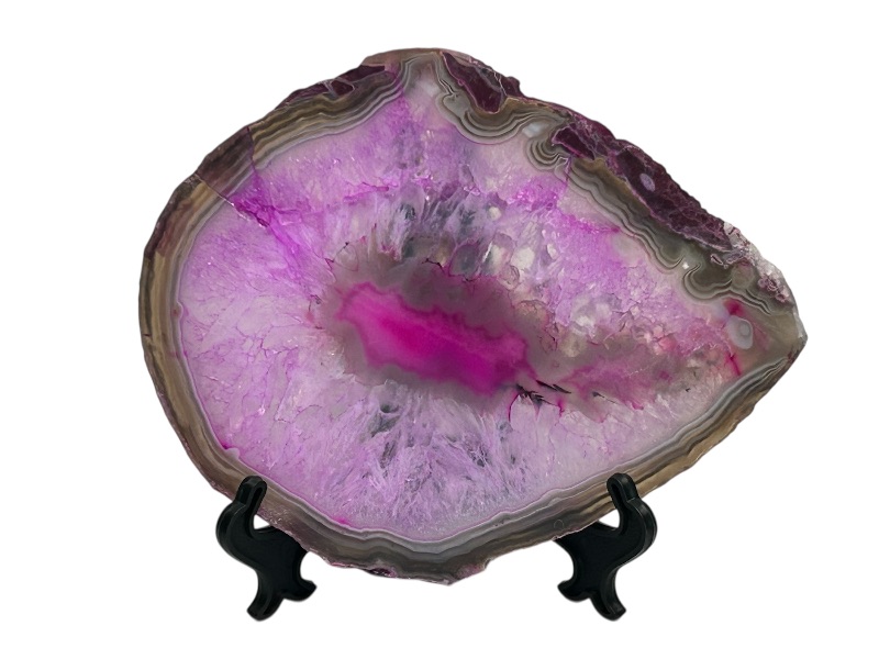 Photo 1 of 025883…5” agate slice with stand in gift box 