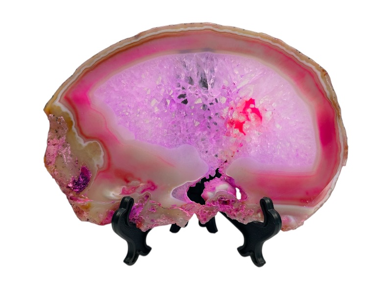 Photo 1 of 025884… 5” agate slice with stand in gift box 