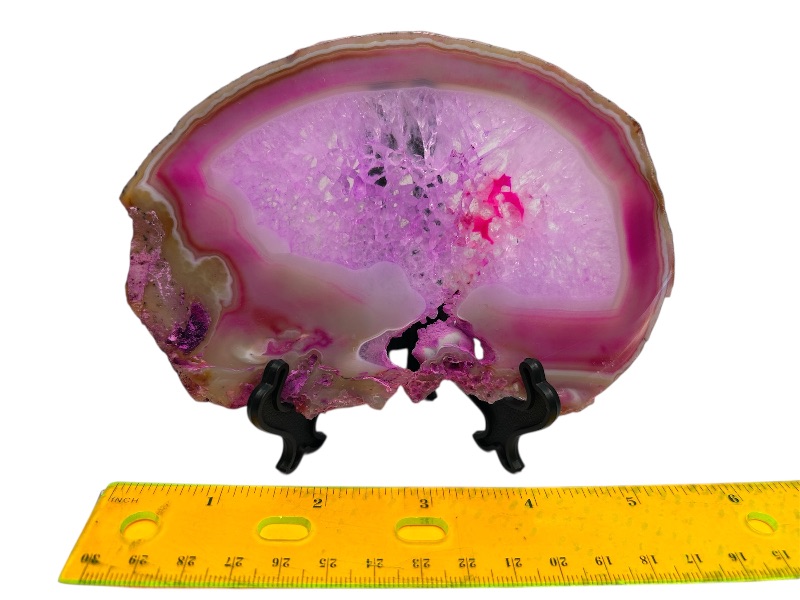 Photo 1 of 025884… 5” agate slice with stand in gift box 