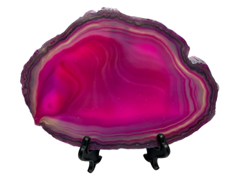 Photo 1 of 025885… 5” agate slice with stand in gift box 