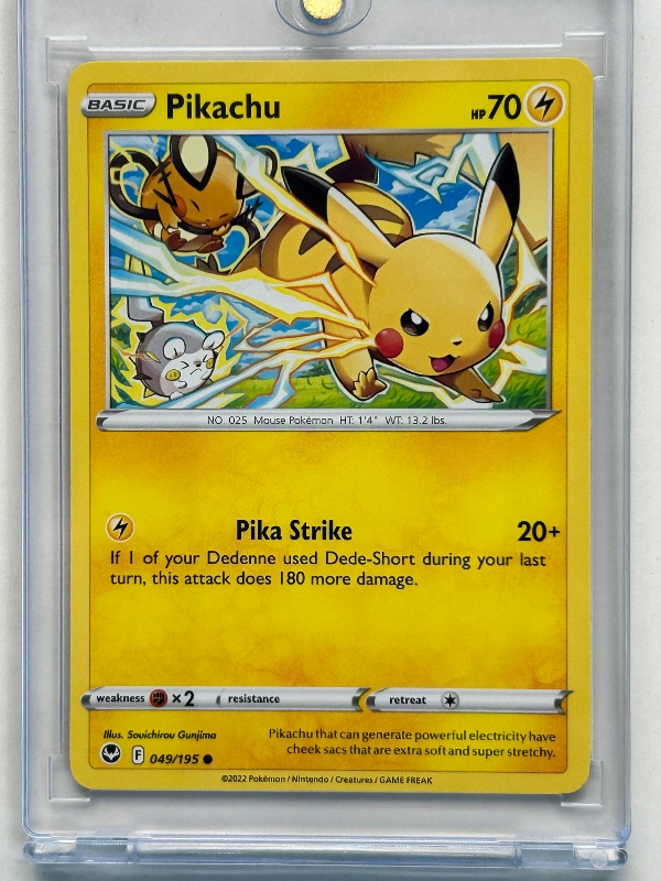 Photo 1 of 025914…Pikachu Pokémon card in hard plastic case