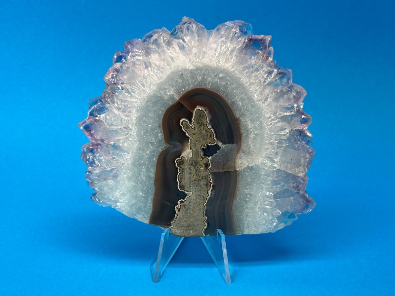 Photo 1 of 025933…4.5” amethyst stalactite slice on stand