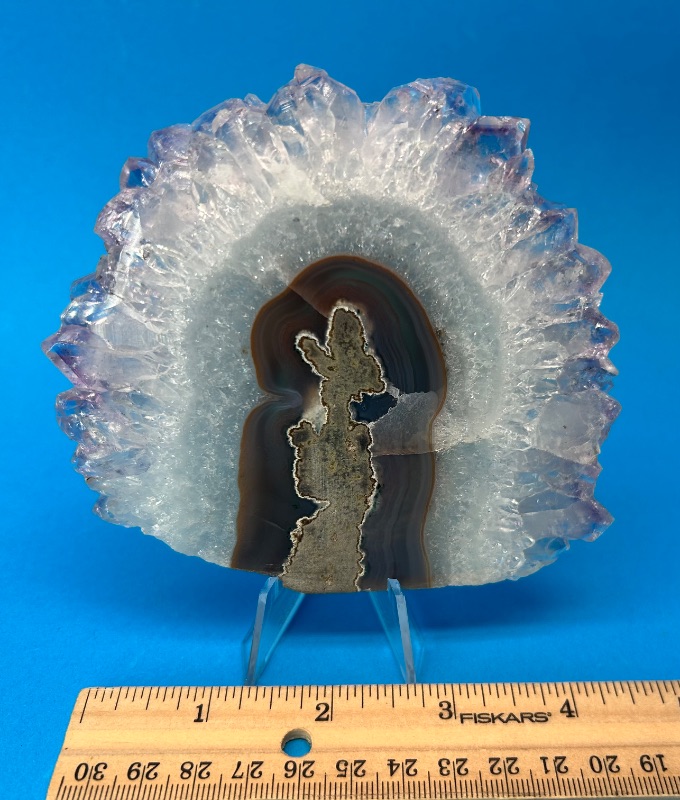 Photo 1 of 025933…4.5” amethyst stalactite slice on stand