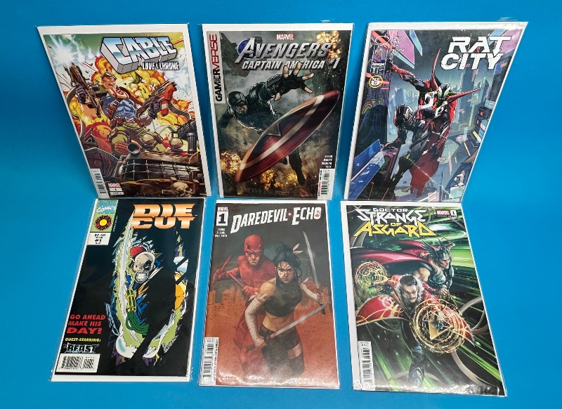 Photo 1 of 025970…6 comics all no. 1’s in plastic sleeves 