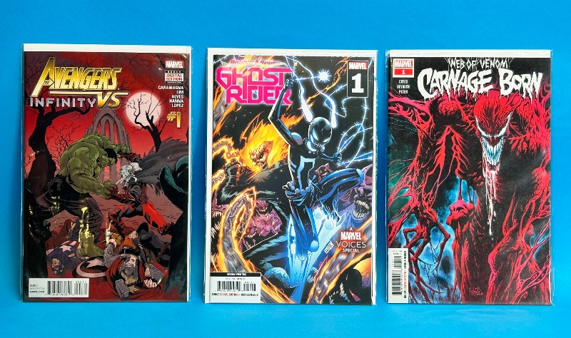 Photo 1 of 025971… 3  comics all no. 1’s in plastic sleeves 