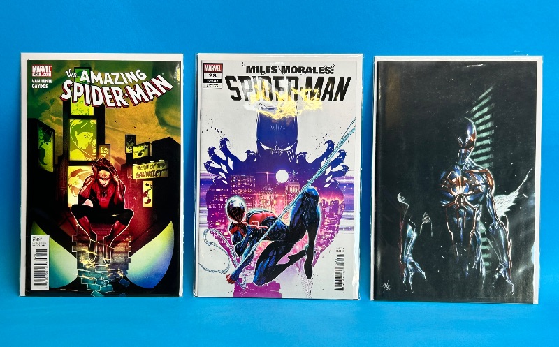 Photo 1 of 025976… 3 Spider-Man  comics in plastic sleeves 