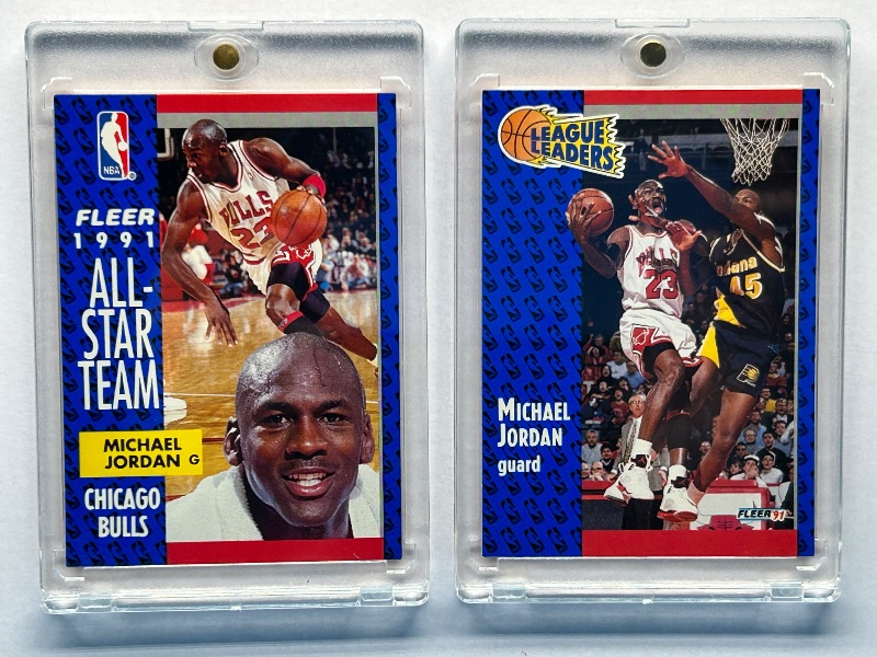 Photo 1 of 026004…2 Michael Jordan cards in hard plastic cases