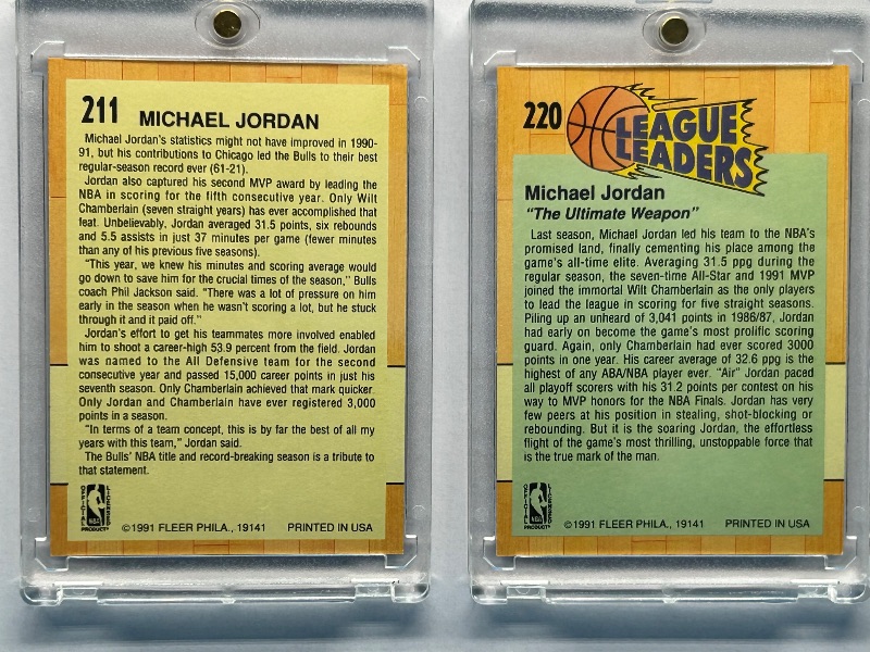 Photo 1 of 026004…2 Michael Jordan cards in hard plastic cases