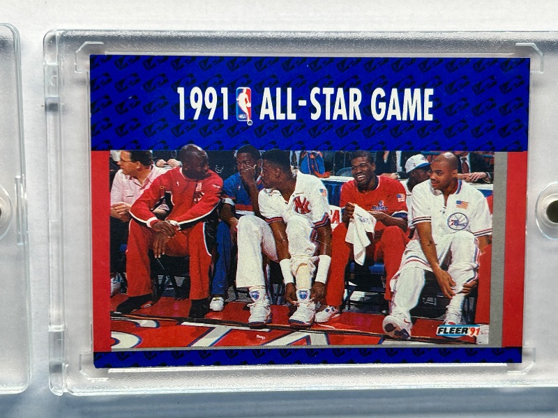 Photo 1 of 026005… 2 all star team cards featuring Michael Jordan in hard plastic cases