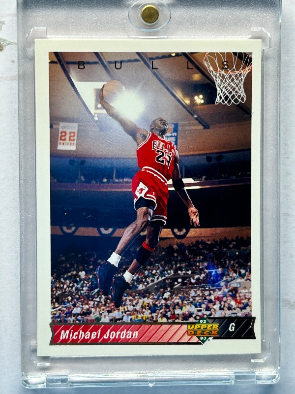 Photo 1 of 026006…Michael Jordan card 23 in hard plastic case