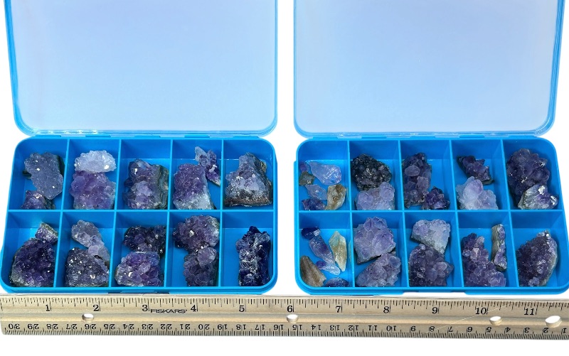 Photo 1 of 026015…2 small cases of small amethyst crystal chunks