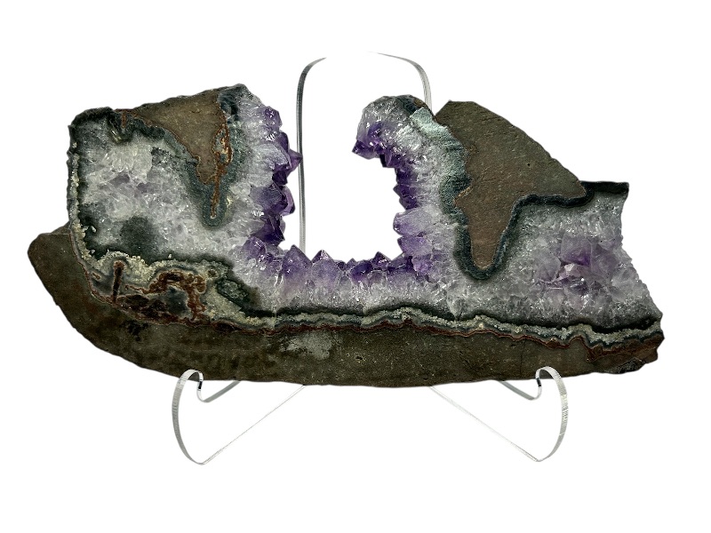 Photo 1 of 026031…large 8” unique amethyst crystal rock with stand 