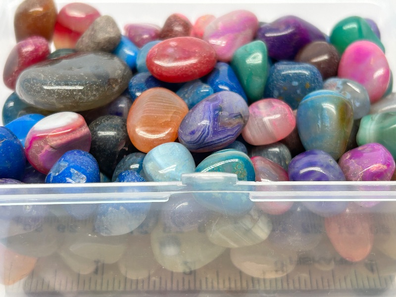 Photo 1 of 026038…small box of polished rocks - 4” container 