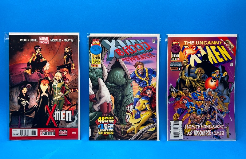 Photo 1 of 026047…3 X-men 3 comics all #1’s in plastic sleeves 