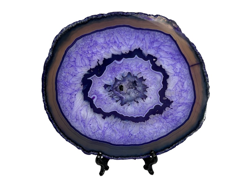 Photo 1 of 026075…6” agate slice with stand in gift box