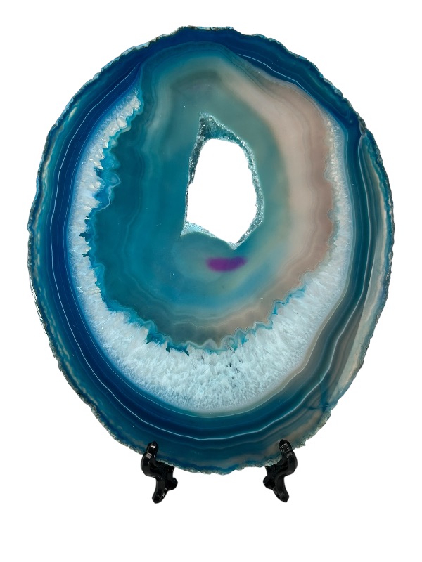 Photo 1 of 026076…6”  agate slice with stand in gift box