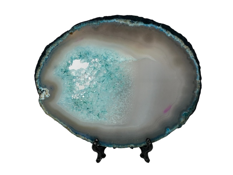 Photo 1 of 026032… 6” agate slice with stand in gift box