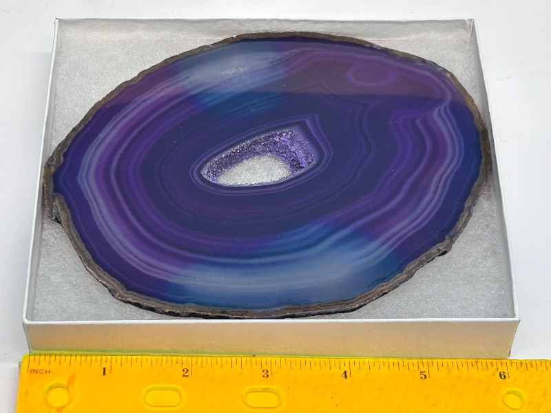 Photo 1 of 026083… 6”  agate slice with stand in gift box