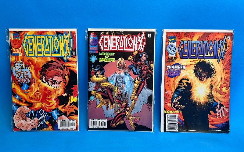 Photo 1 of 026093…3 Generation X  comics in plastic sleeves 