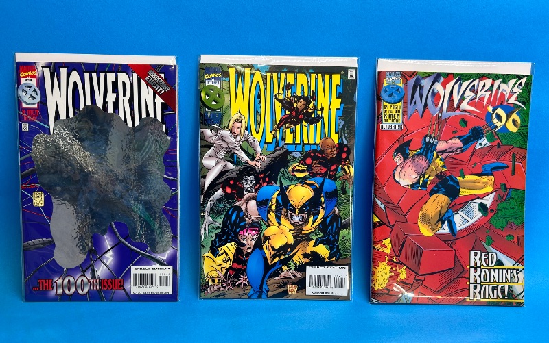 Photo 1 of 026096…3 Wolverine  comics in plastic sleeves 