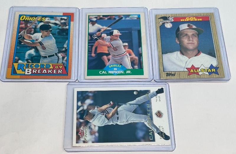 Photo 1 of 026127…4 Cal Ripken/Jr. cards in hard plastic sleeves