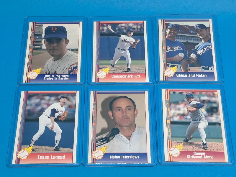 Photo 1 of 026130…6 Nolan Ryan cards in hard plastic sleeves
