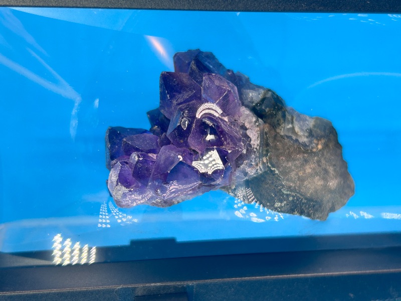 Photo 1 of 026146…amethyst and smokey quartz in 9” display
