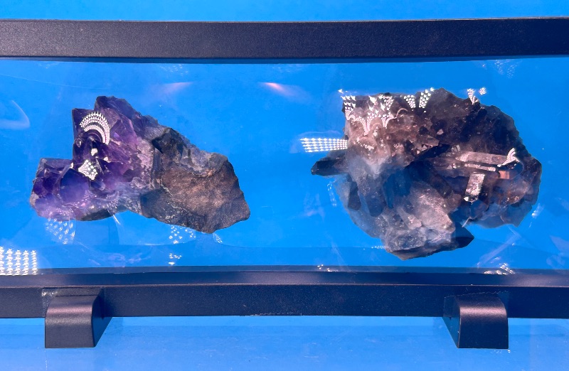 Photo 1 of 026146…amethyst and smokey quartz in 9” display