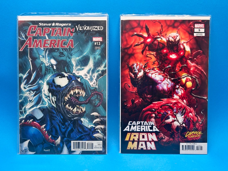 Photo 1 of 026156… captain America comics in plastic sleeves 