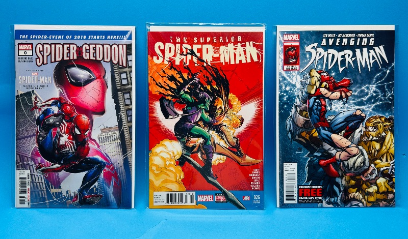 Photo 1 of 026170…3 Spider-Man comics in plastic sleeves 