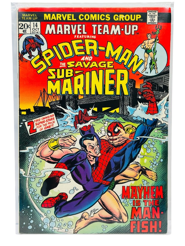 Photo 1 of 026175…vintage Spider-Man and Sub Marriner comic 14 in plastic sleeve 